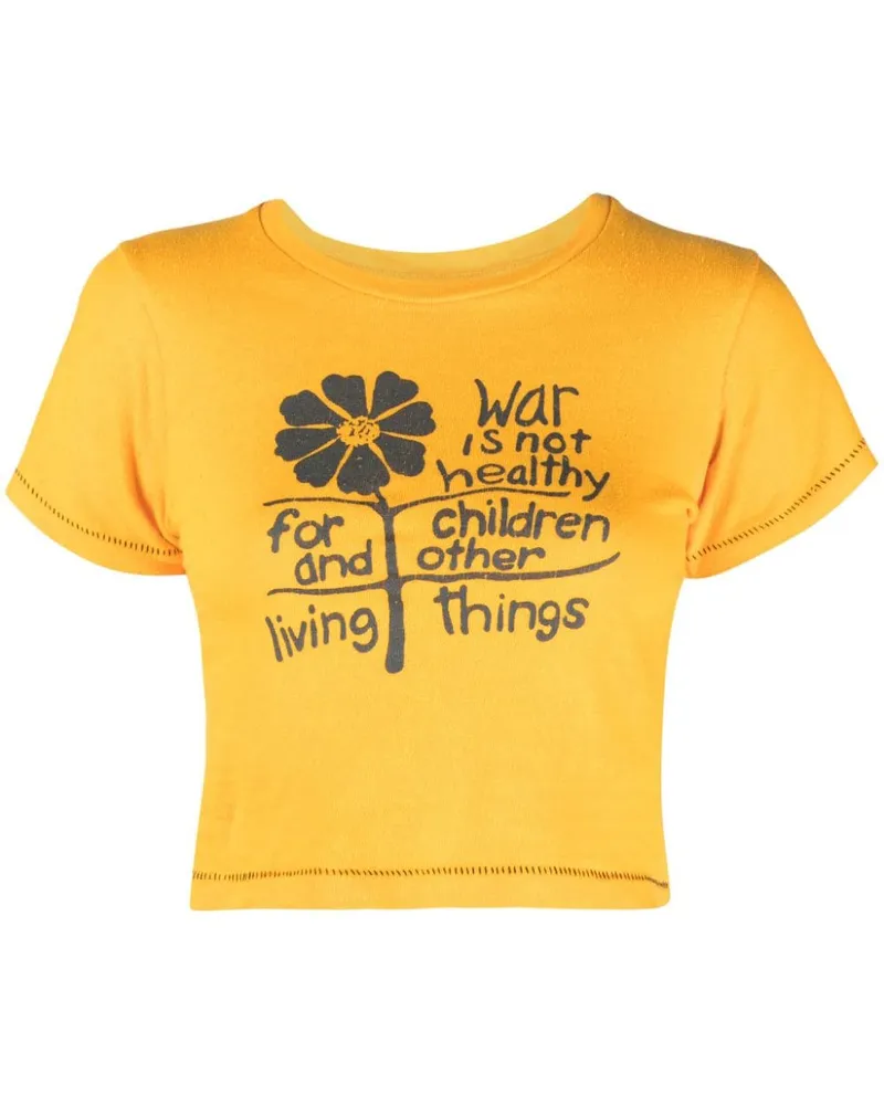 ERL T-Shirt mit Slogan-Print - Orange Orange