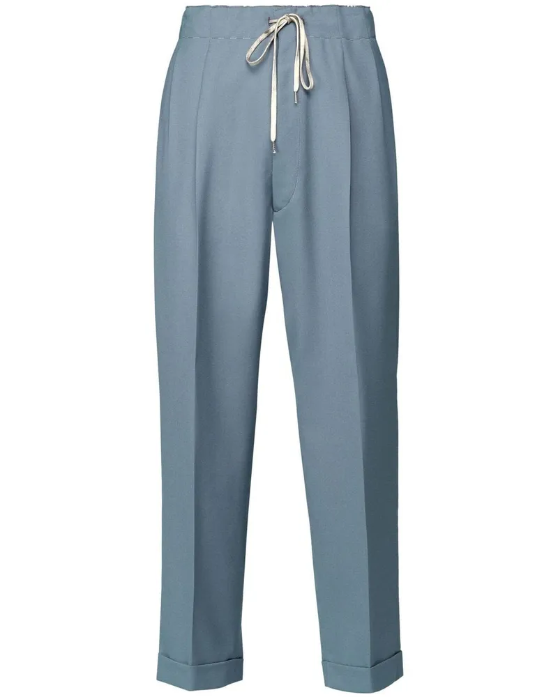 Maison Margiela Twill-Hose mit Bundfalten - Blau Blau