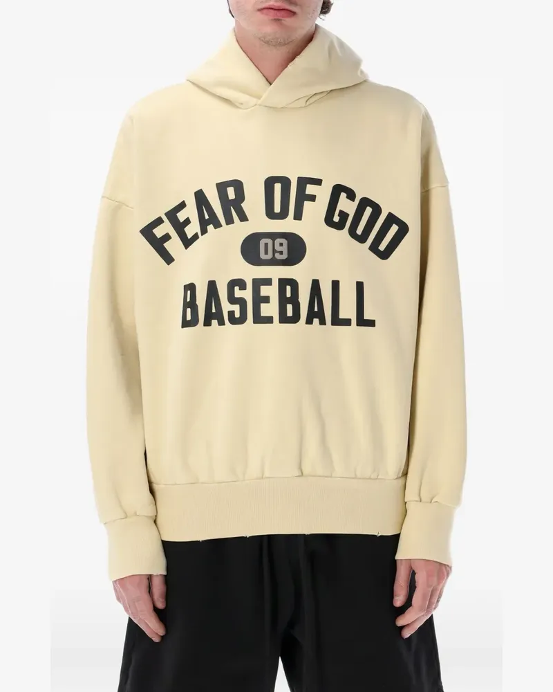 Fear of God 09 Classic logo-print hoodie - Nude Nude