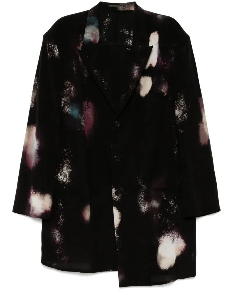 Yohji Yamamoto Jacke mit Print - Schwarz Schwarz
