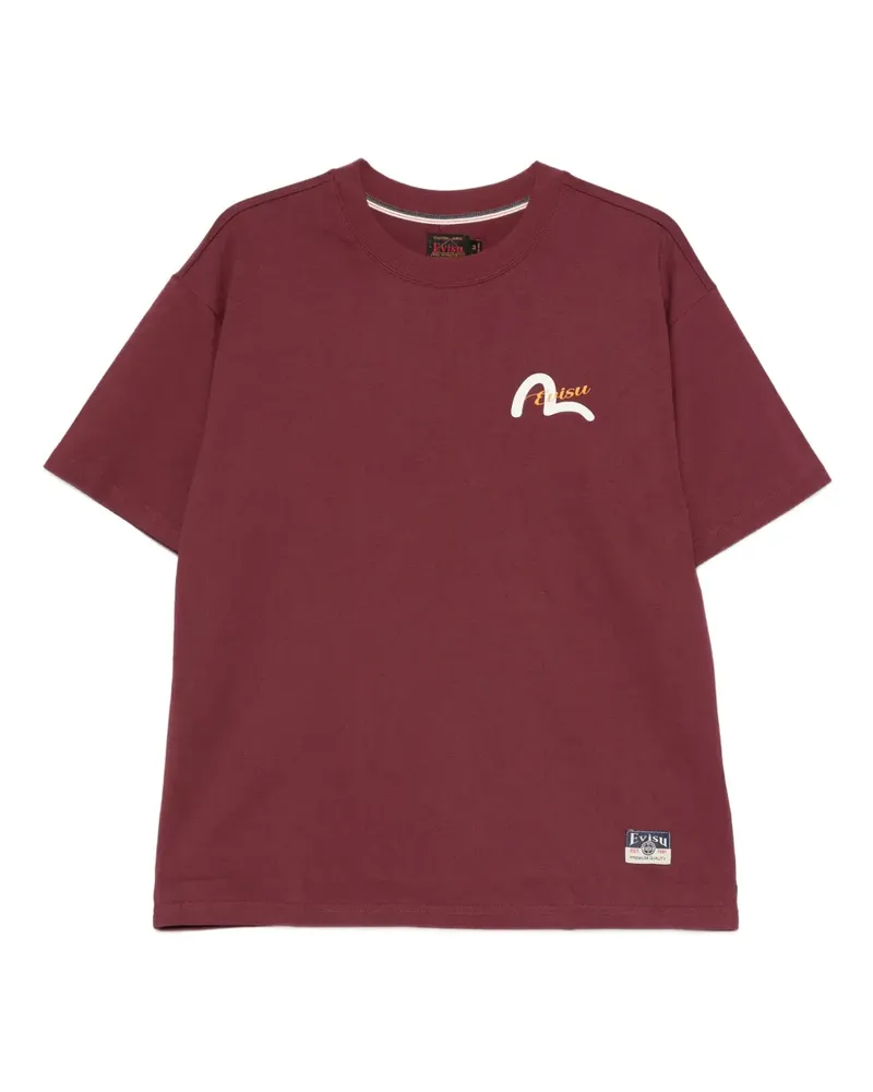Evisu T-Shirt mit Logo-Print - Rot Rot