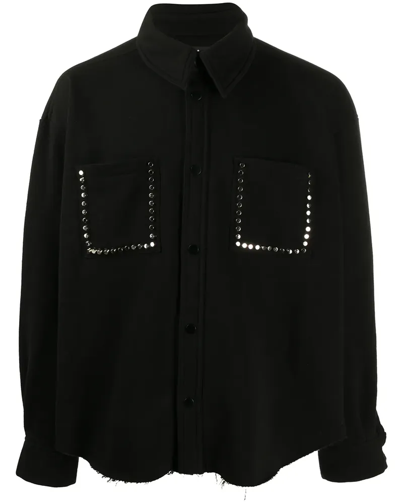 DUO Ltd Verziertes Oversized-Hemd - Schwarz Schwarz