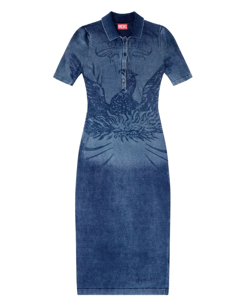 Diesel M-Fenny Jeanskleid mit Knopfleiste - Blau Blau