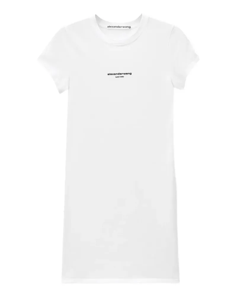Alexander Wang logo-print mini dress - Weiß Weiß
