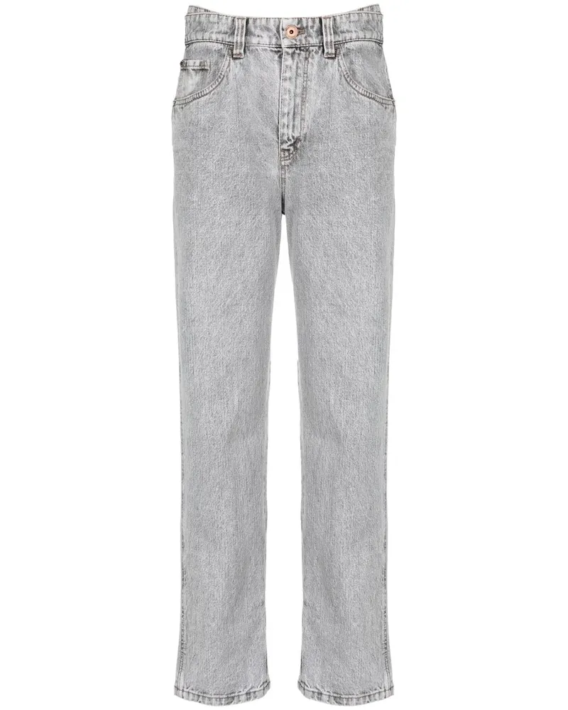 Brunello Cucinelli Gerade Jeans mit hohem Bund - Grau Grau