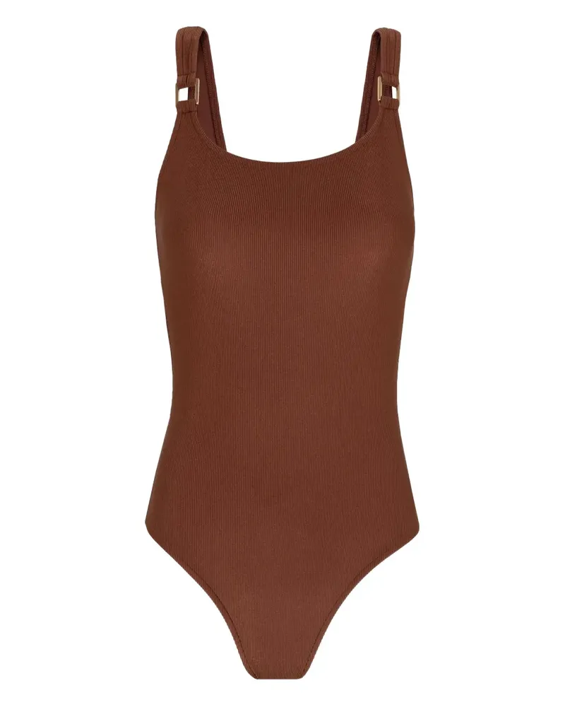 Lenny Niemeyer Gerippter Badeanzug mit tiefem Rücken - Braun Braun