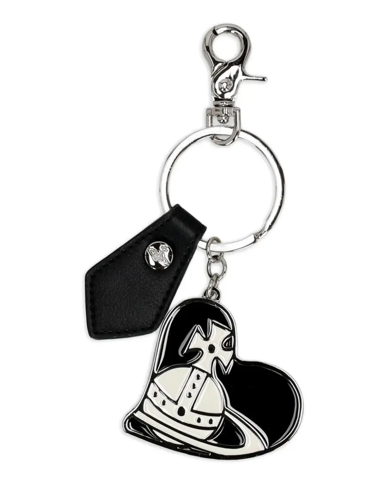 Vivienne Westwood Orb heart-charm keyring - Schwarz Schwarz