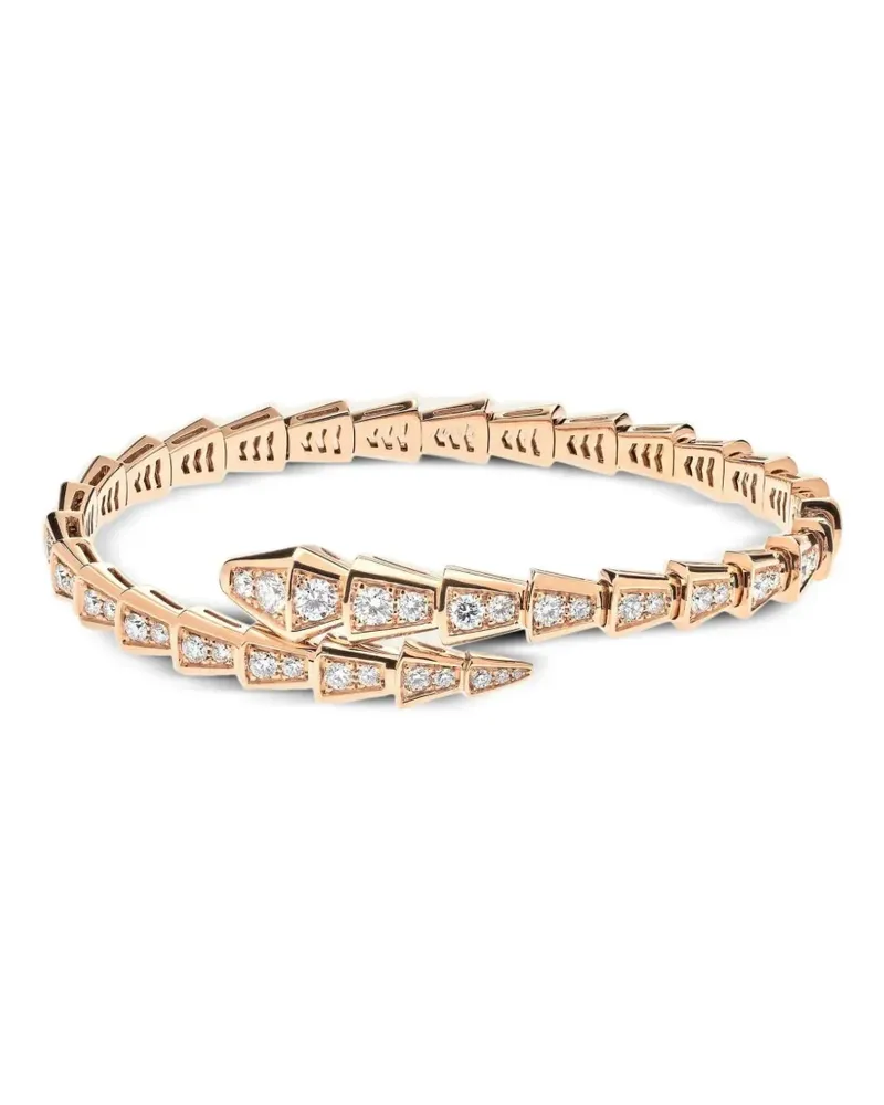 Bulgari 18kt Serpenti Viper Weißgoldarmband - Rosa Rosa