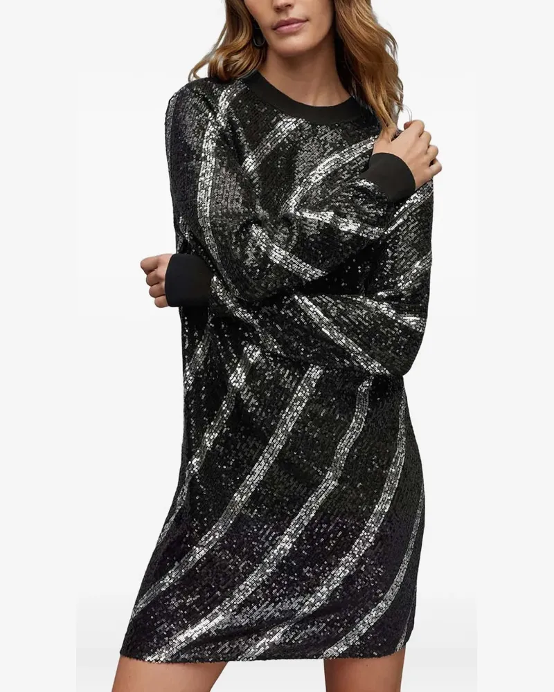 AllSaints Juela Minikleid mit Pailletten - Schwarz Schwarz