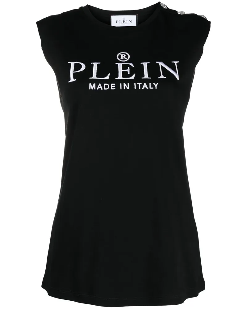 Philipp Plein Tanktop mit Logo-Print - Schwarz Schwarz