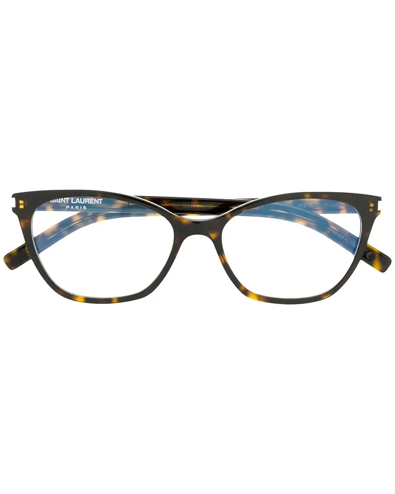 Saint Laurent Runde Brille in Schildpattoptik - Braun Braun
