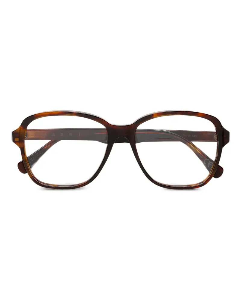 Marni Eckige Brille in Schildpattoptik - Braun Braun