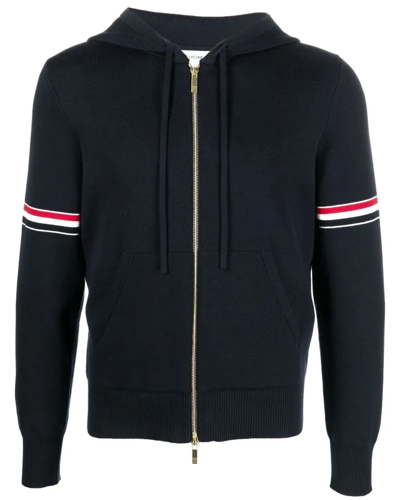 Thom Browne Gestreifte Kapuzenjacke - Blau Blau