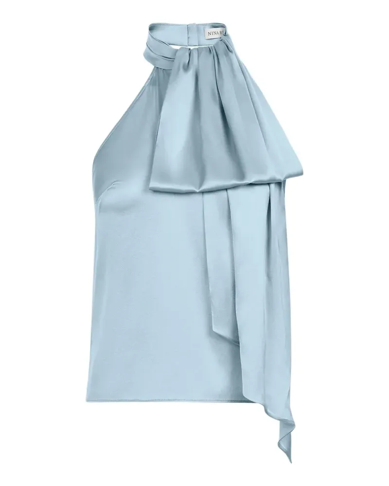 Nina Ricci Top aus Satin - Blau Blau