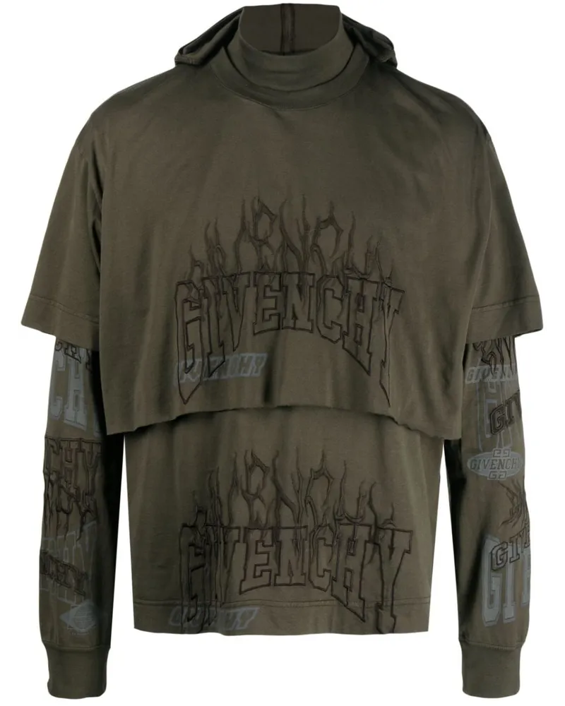 Givenchy Hoodie im Layering-Look - Grün Grün
