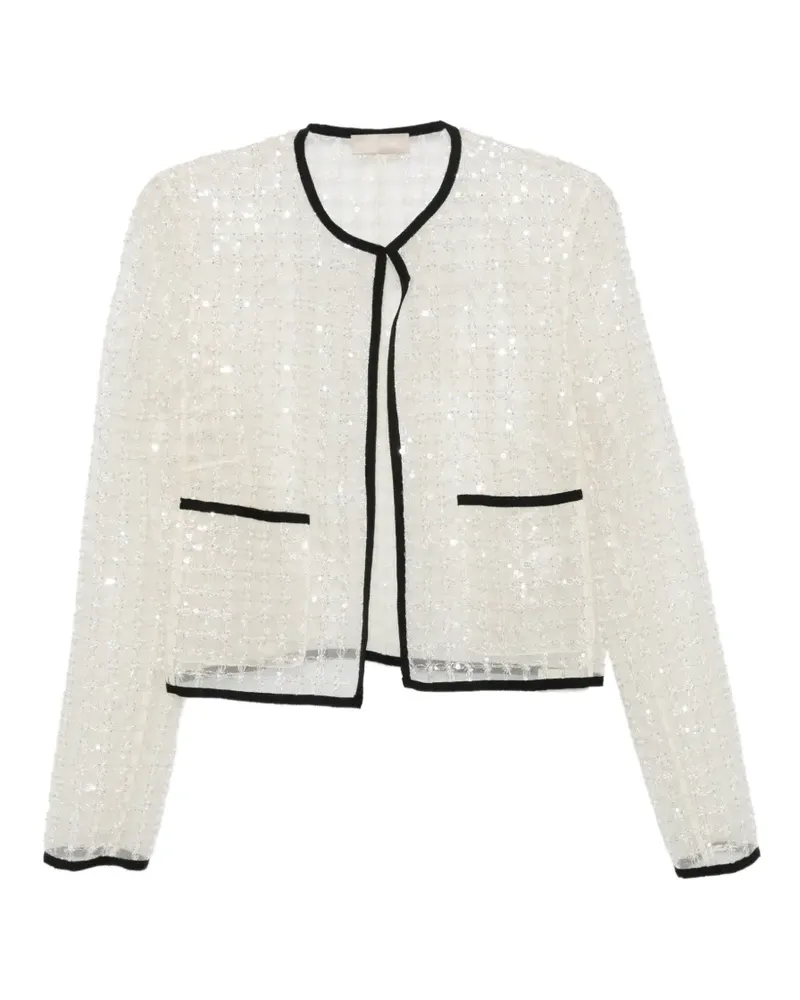 Elie Saab Jacke mit Pailletten - Weiß Weiß