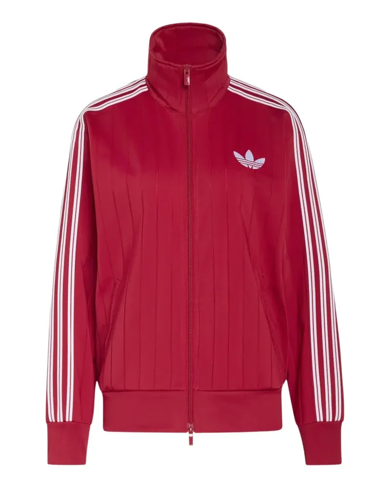 adidas stripe-detail zip-up track jacket - Rot Rot