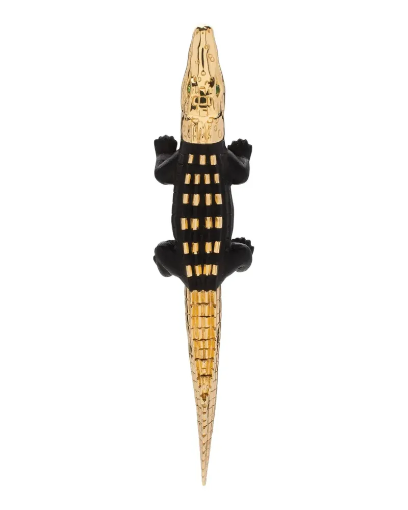 Bibi van der Velden 18kt Alligator Bite Gelbgoldohrring mit Tsavorit Gold
