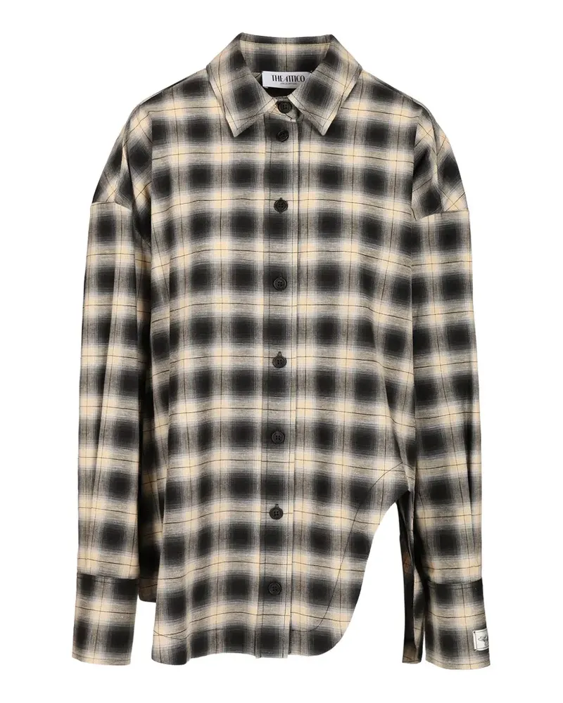 ATTICO check-pattern shirt - Nude Nude