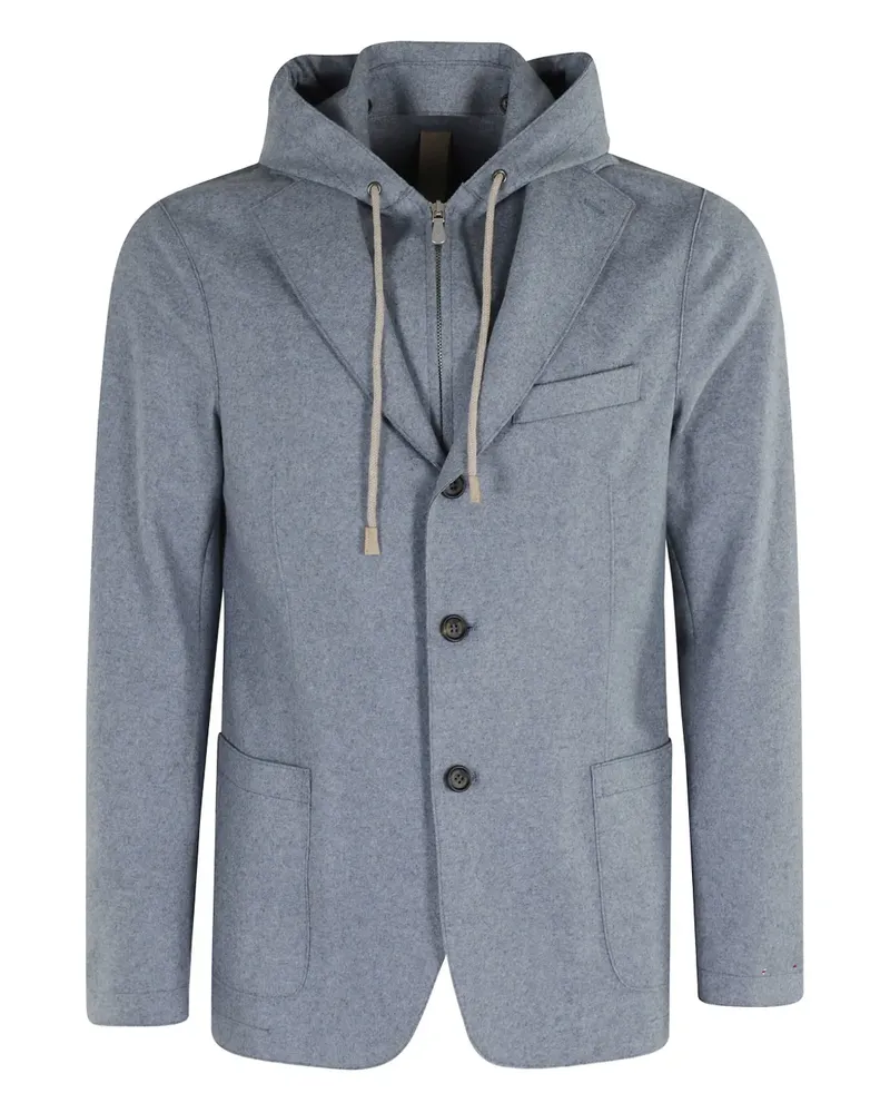 Eleventy Kapuzenjacke mit drei Knöpfen - Blau Blau