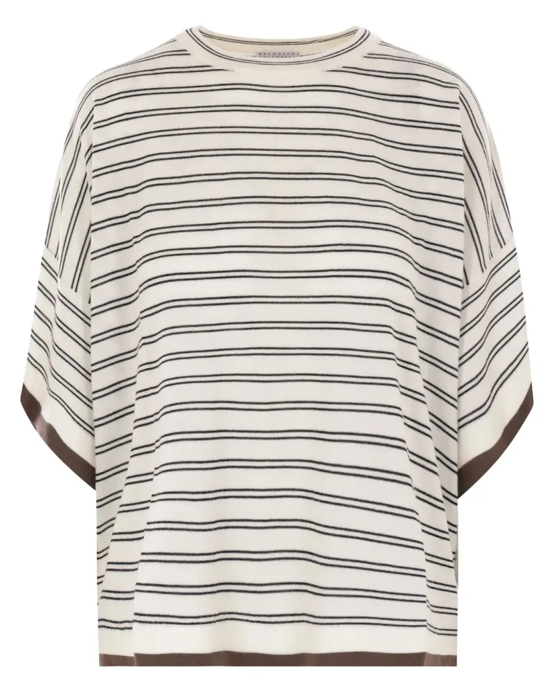 Brunello Cucinelli Gestreifter Pullover - Nude Nude