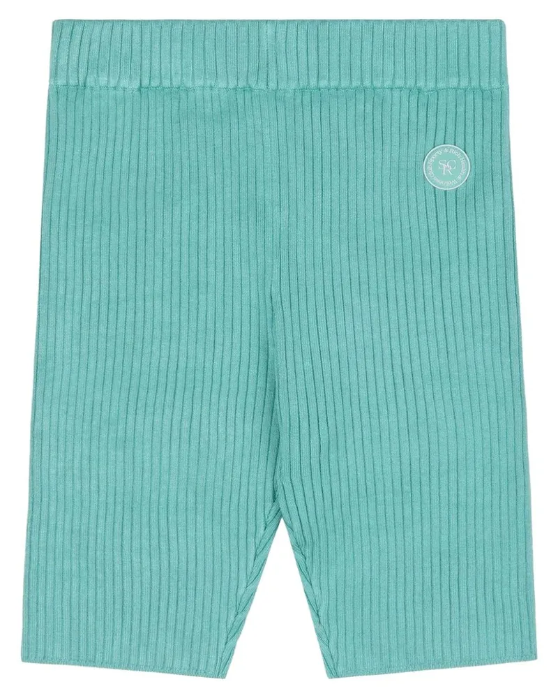 SPORTY & RICH Biker-Shorts mit Logo-Patch - Blau Blau