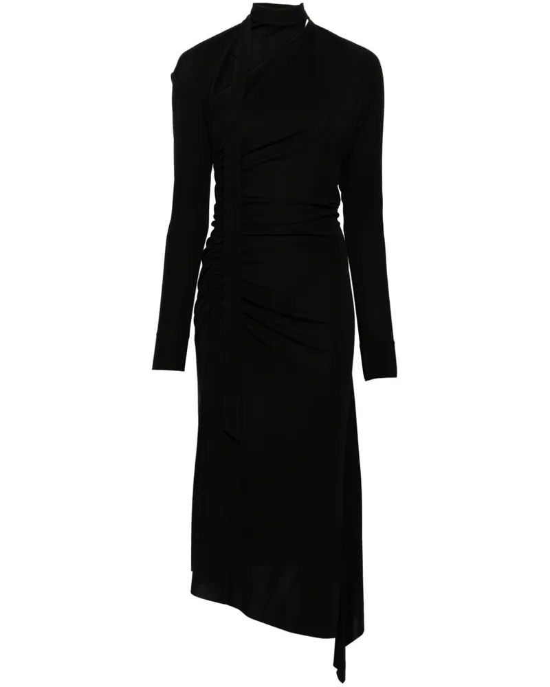 Victoria Beckham Gerafftes Kleid mit Cut-Out - Schwarz Schwarz