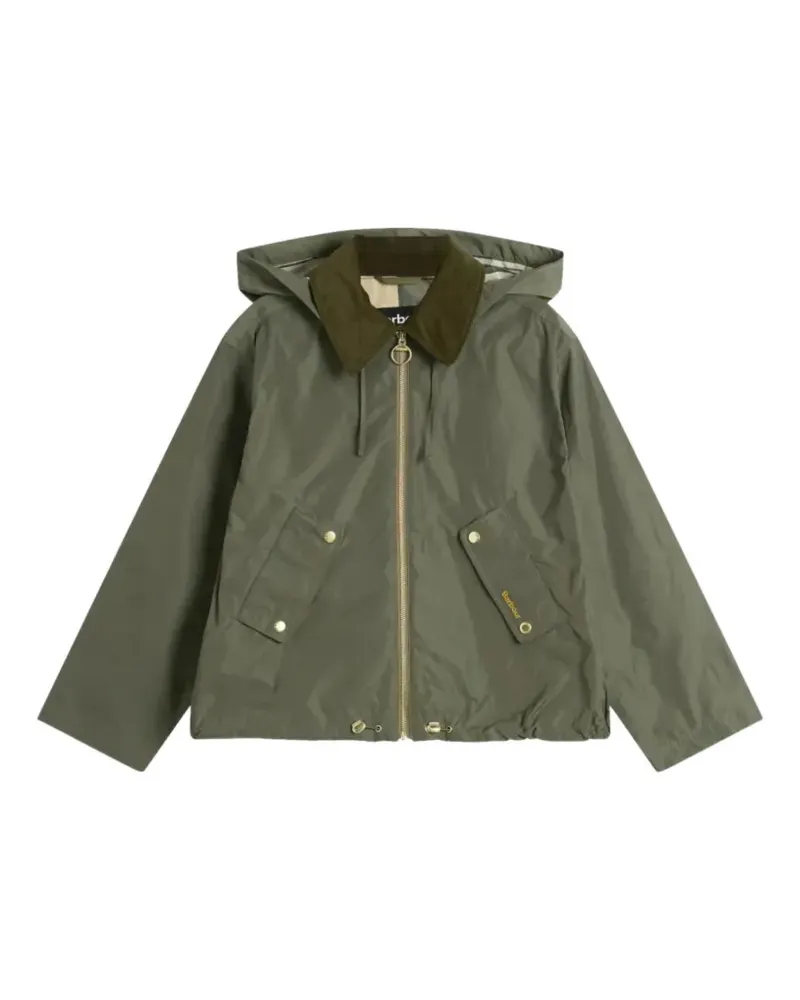 Barbour Kapuzenjacke mit Cordkragen - Grün Grün