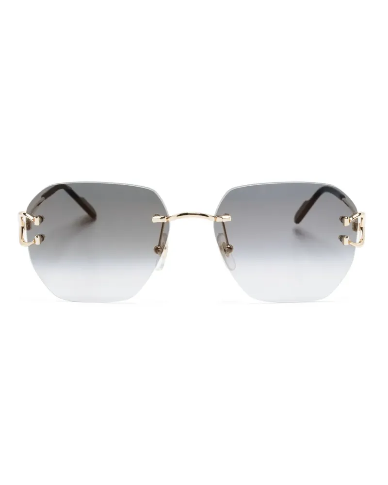 Cartier Rahmenlose Signature C Sonnenbrille - Gold Gold