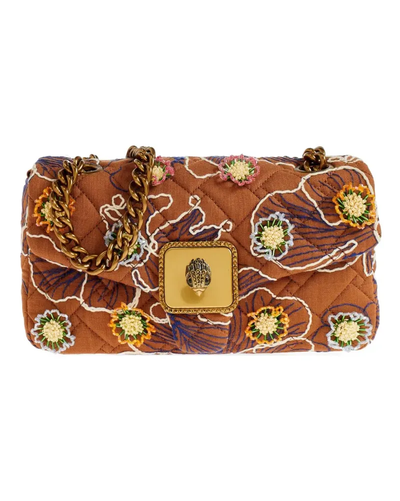 Kurt Geiger floral-embellishment quilted shoulder bag - Braun Braun