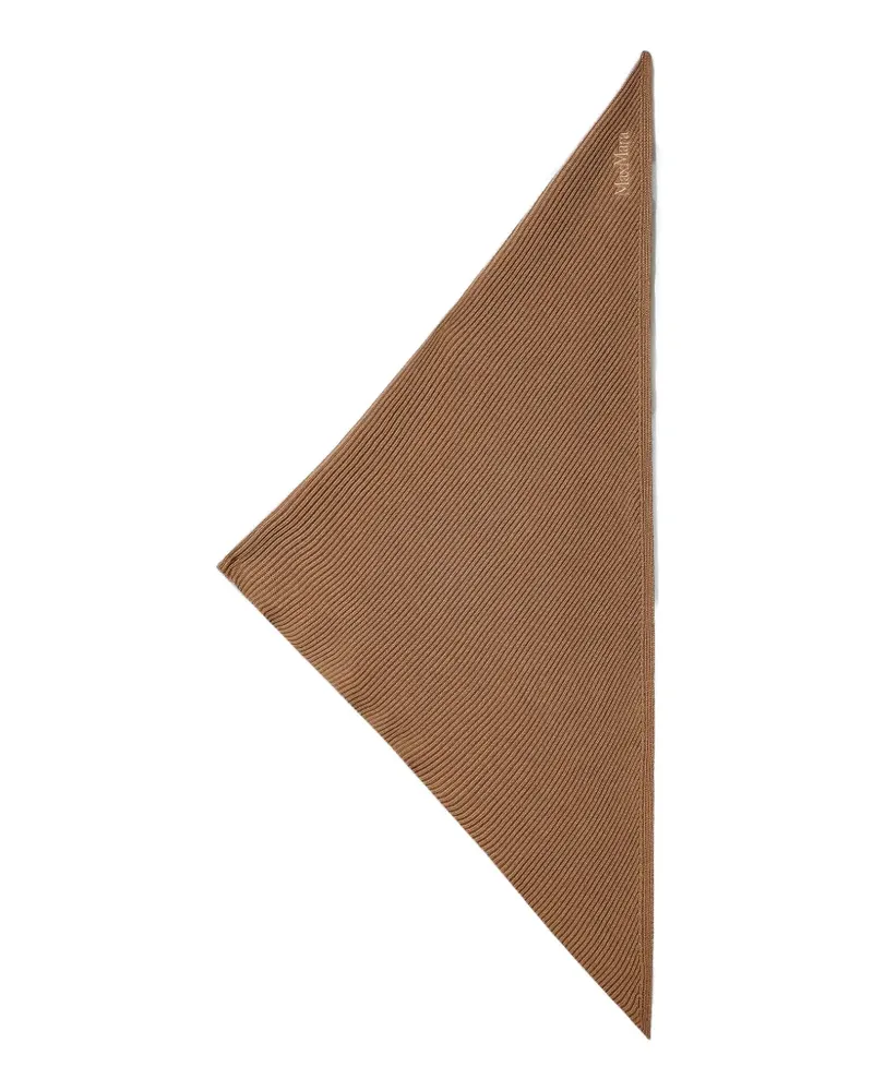 Max Mara ribbed-knit triangle scarf - Braun Braun