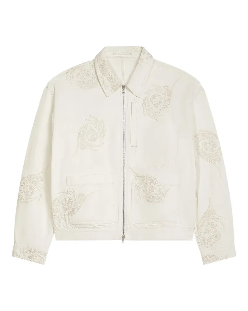 Dries van Noten Jacke mit Blumenstickerei - Weiß Weiß