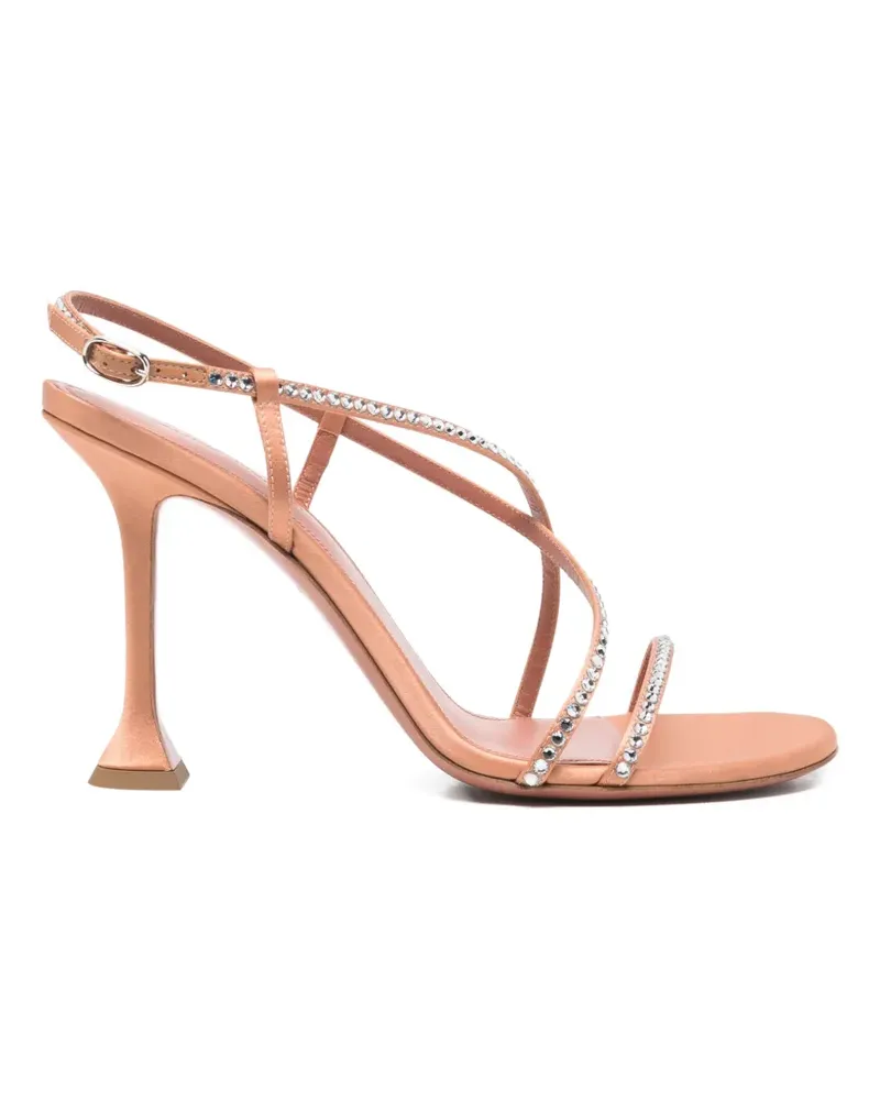 Amina Muaddi Sally crystal-embellished sandals - Nude Nude