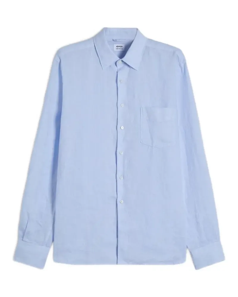 ASPESI Sedici Hemd aus Leinen - Blau Blau