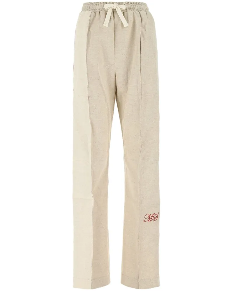 Marine Serre Jogginghose mit Logo-Stickerei - Nude Nude