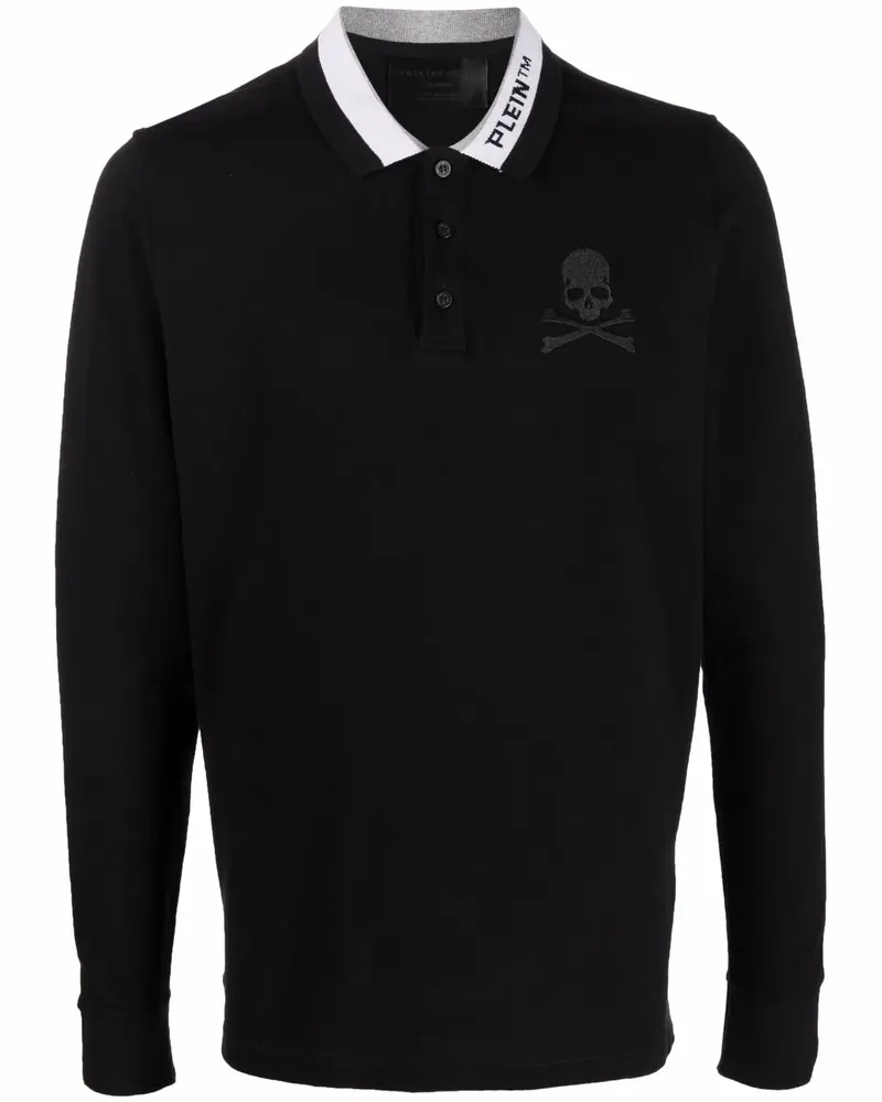 Philipp Plein Poloshirt mit Totenkopf-Print - Schwarz Schwarz