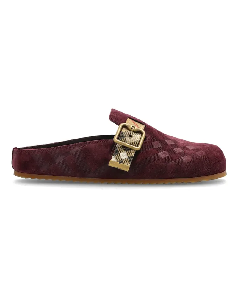 Burberry check-pattern buckle-fastening flat mules - Rot Rot