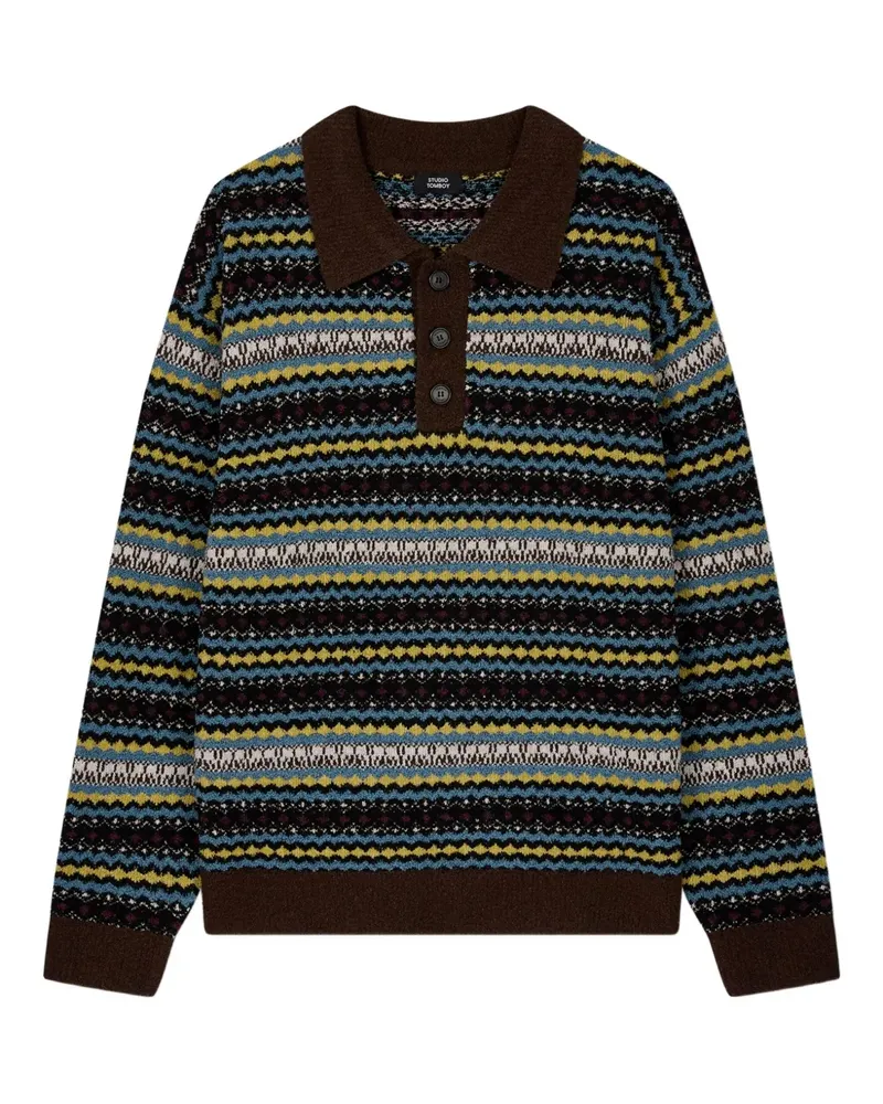 STUDIO TOMBOY Pullover mit Knopfverschluss - Braun Braun