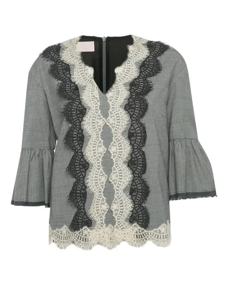 Giambattista Valli lace detailing blouse - Grau Grau