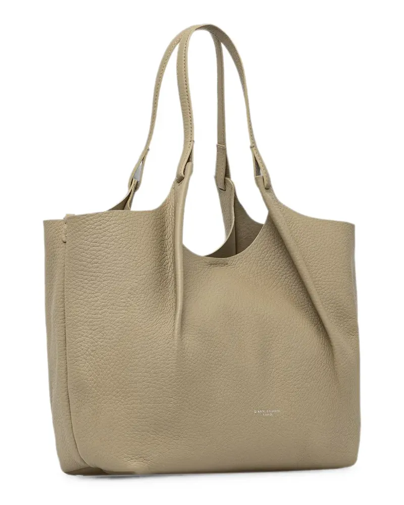 Gianni Chiarini large Dua grained shoulder bag - Nude Nude