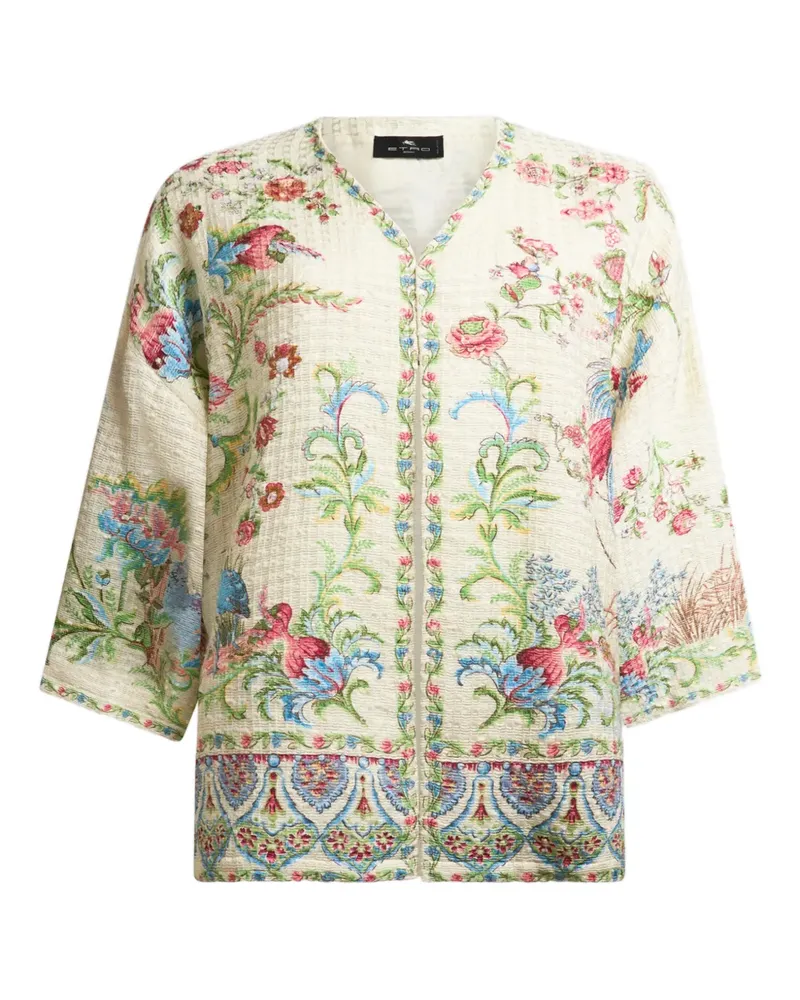 Etro Jacke mit Flora Fauna-Motiv - Nude Nude