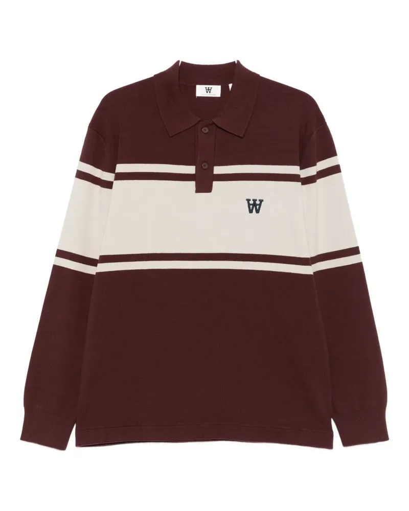 Wood Wood Gestreiftes WWCurt Poloshirt - Braun Braun