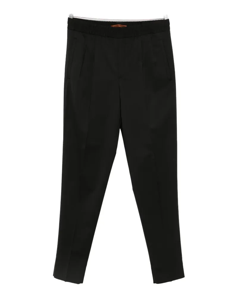 Ermenegildo Zegna pleated elasticated-waistband trousers - Schwarz Schwarz