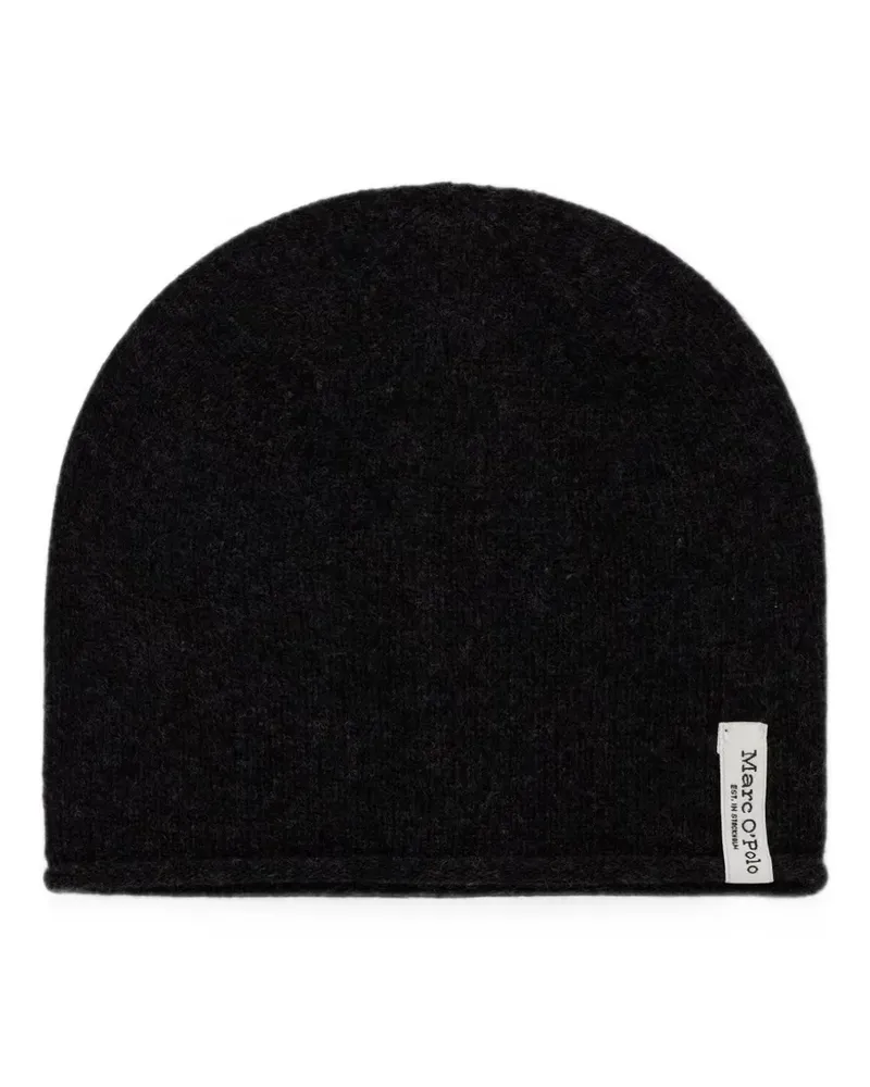 Marc O'Polo knitted rolled-edge beanie hat - Schwarz Schwarz