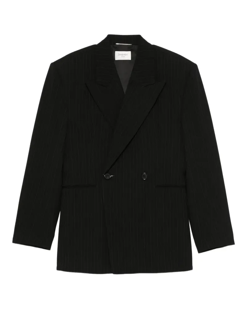 Saint Laurent Doppelreihiges Sakko mit Nadelstreifen - Schwarz Schwarz