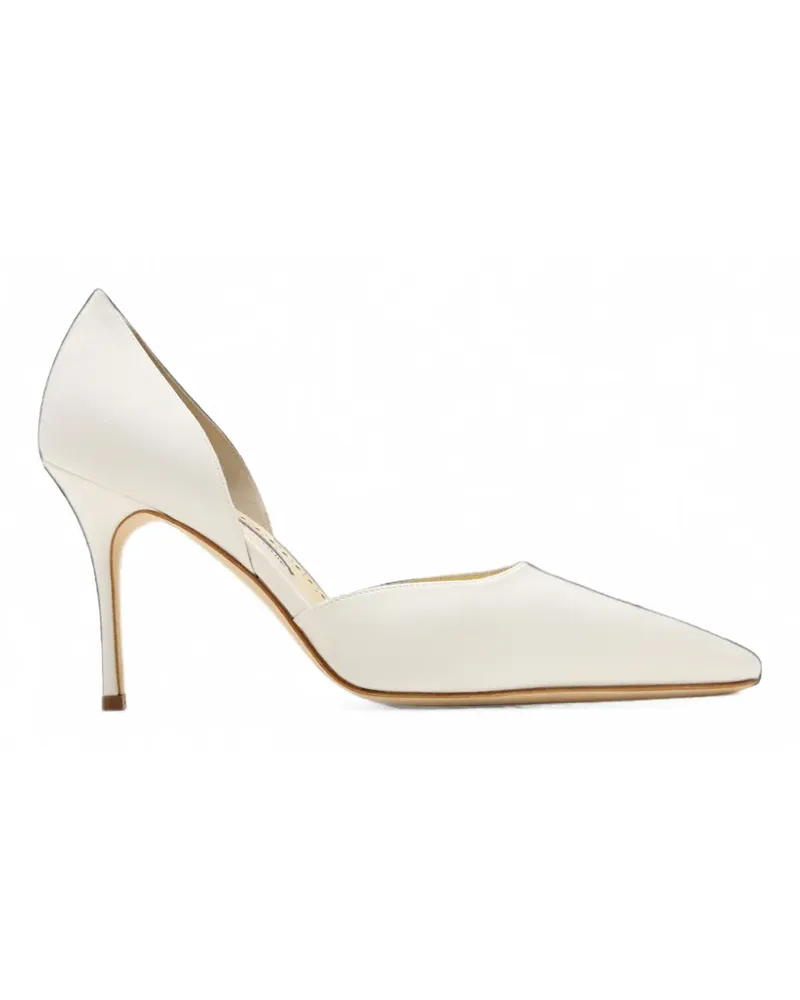 Manolo Blahnik Taylerbinu satin pumps - Weiß Weiß