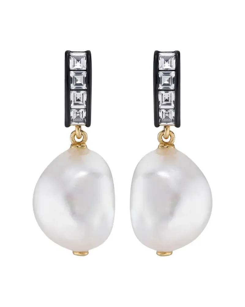 V JEWELLERY Blythe pearl earrings - Weiß Weiß