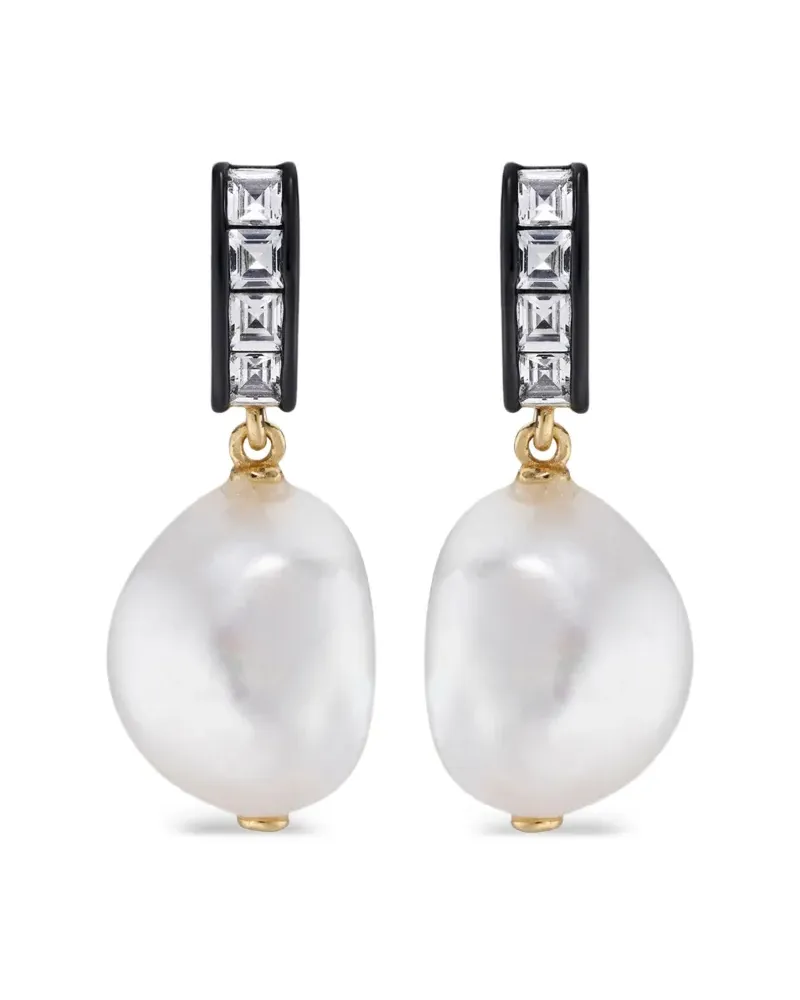 V JEWELLERY Blythe pearl earrings - Weiß Weiß