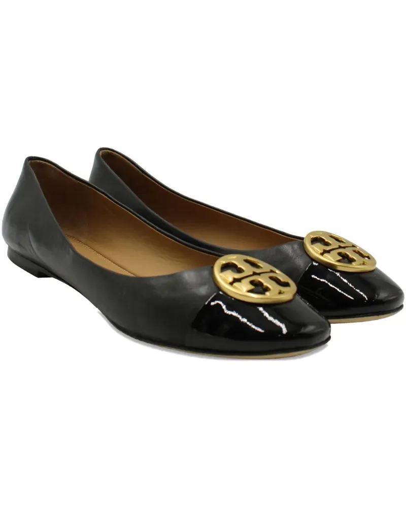 Tory Burch logo-detail ballet flats - Schwarz Schwarz