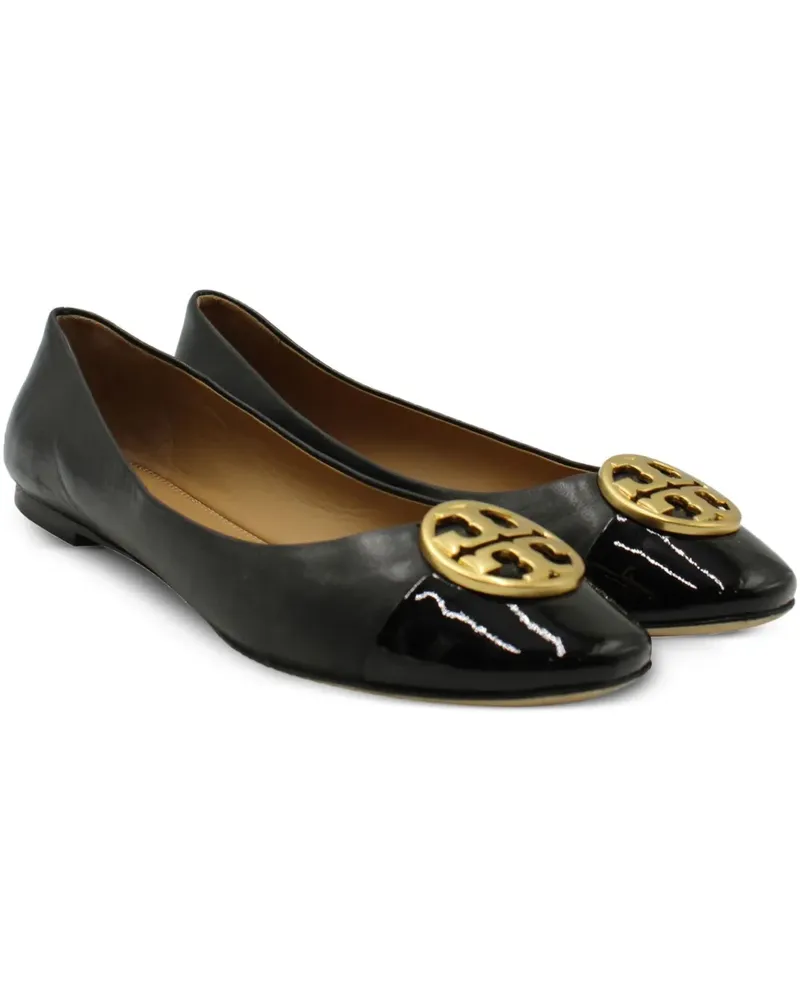 Tory Burch Ballerinas mit Logo - Schwarz Schwarz